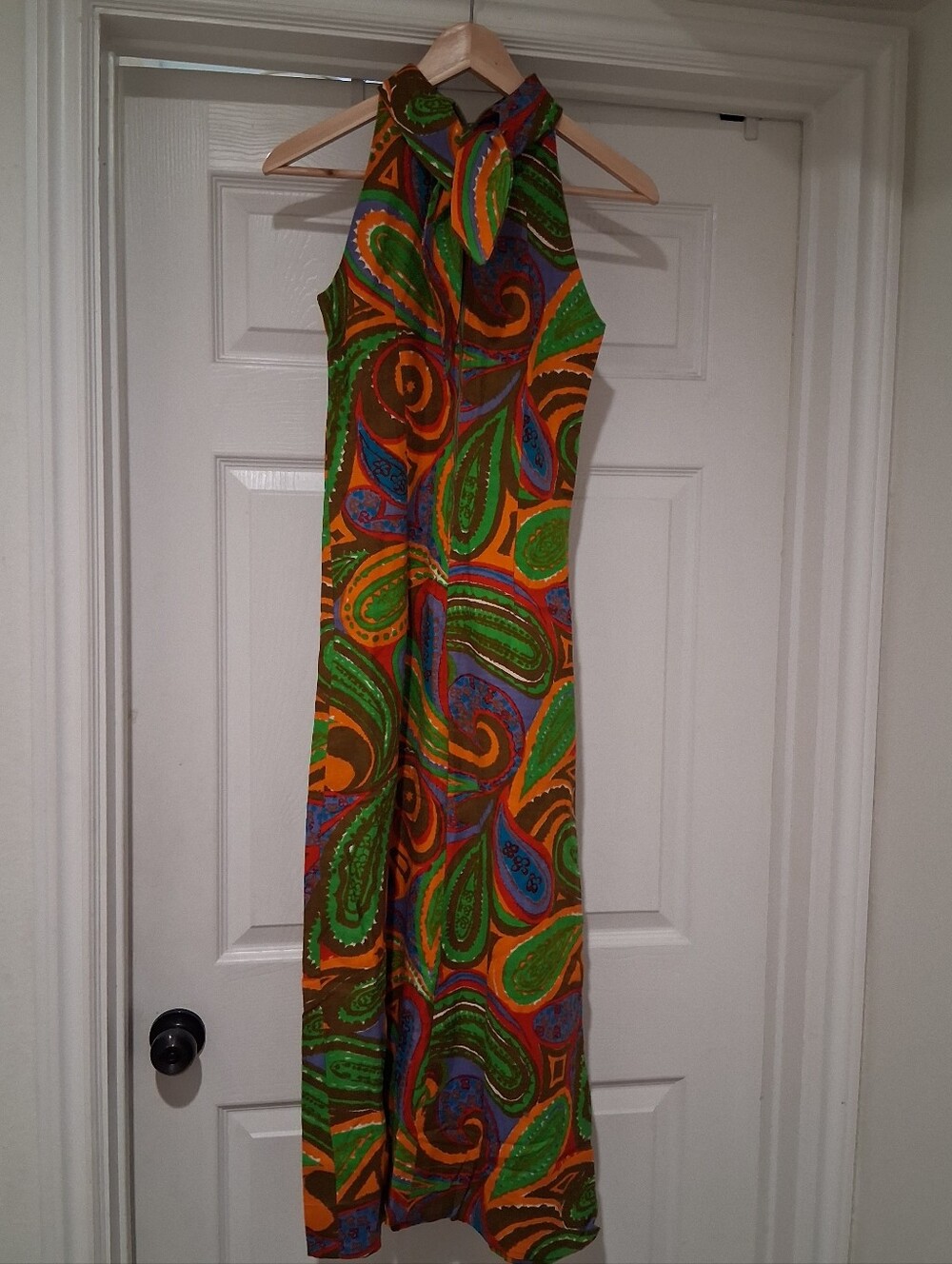 Vtg Paisley Print Maxi